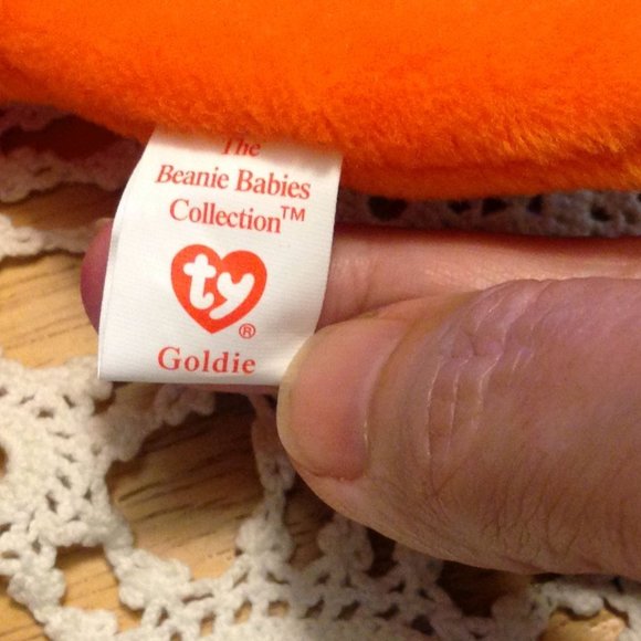 Vintage 1993 handmade Ty Beanies Goldie fish with errors - Picture 3 of 7